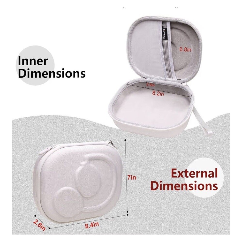 Hard Shell Carrying Case For JBL Folding headphones EVA Hard Storage Ext. White